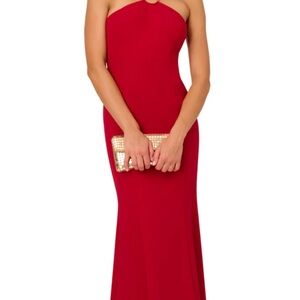 LIV FOSTER CREPE MERMAID GOWN WITH METAL COLLAR Size 6